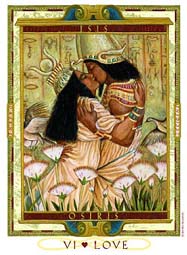 Isis & Osiris as lovers from Kris Waldherr's Lovers Path Tarot