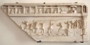 This scene is from a Roman tomb; so think it may be a scene from the Navigium Isidis