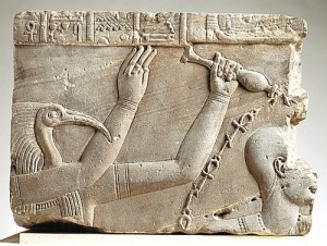 Thoth purifying the pharaoh from Isis' temple at Philae