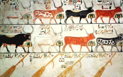 The seven Cows of Heaven and Their Bull, with rudders